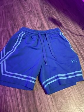 Nike Men's Royal Blue Athletic Shorts with Light Blue Trim